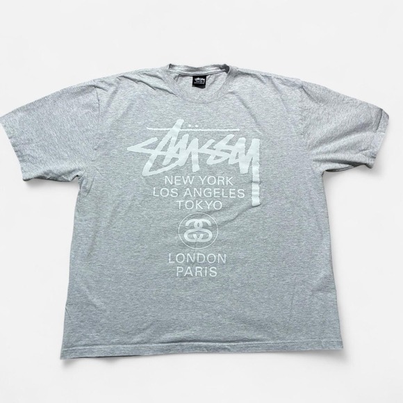 Stussy Other - Grey Stussy World tour streetwear skater t-shirt mint condition